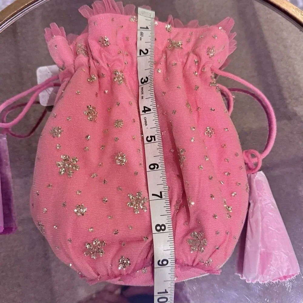 Free People Sparkle Pink Celebration Gift Sack/Make Up Bag/Closet Decoration NWT
